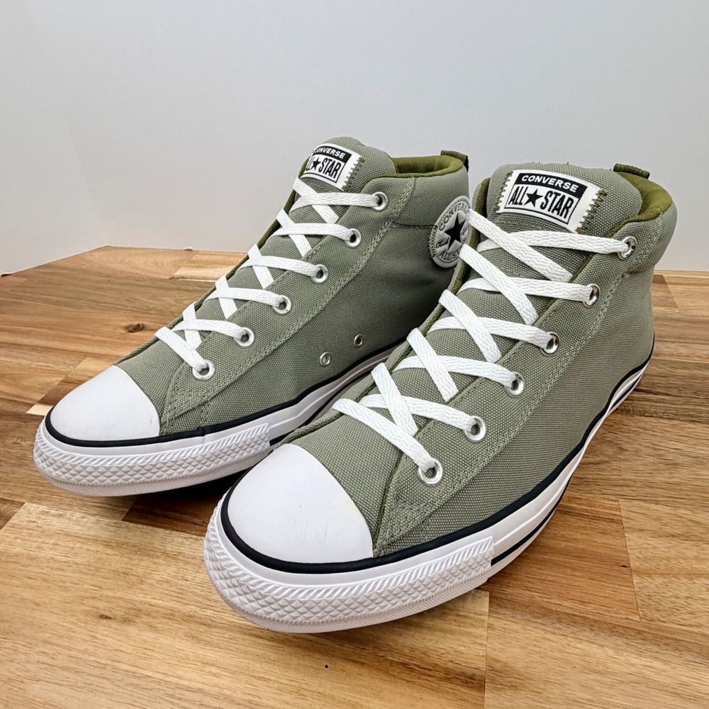 Converse Chuck Taylor All Star Street Mid Top Sneakers Olive Green Men US 11.5